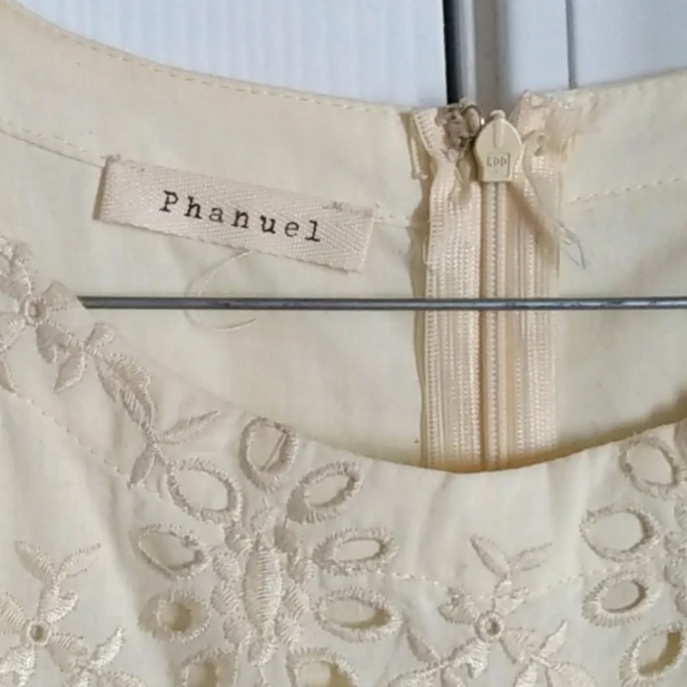 Phanuel rich cream 100% cotton sleeveless dress - Picture 3 of 4